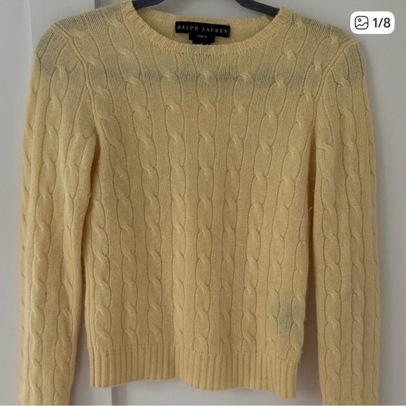 Polo Ralph Lauren Sweaters - Polo by Ralph Lauren Yellow Cable Knit Crewneck Sweater